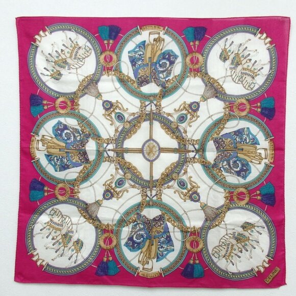 Authentic LANVIN Set of 2 Celine handkerchiefs scarf [Used] - Picture 3 of 8